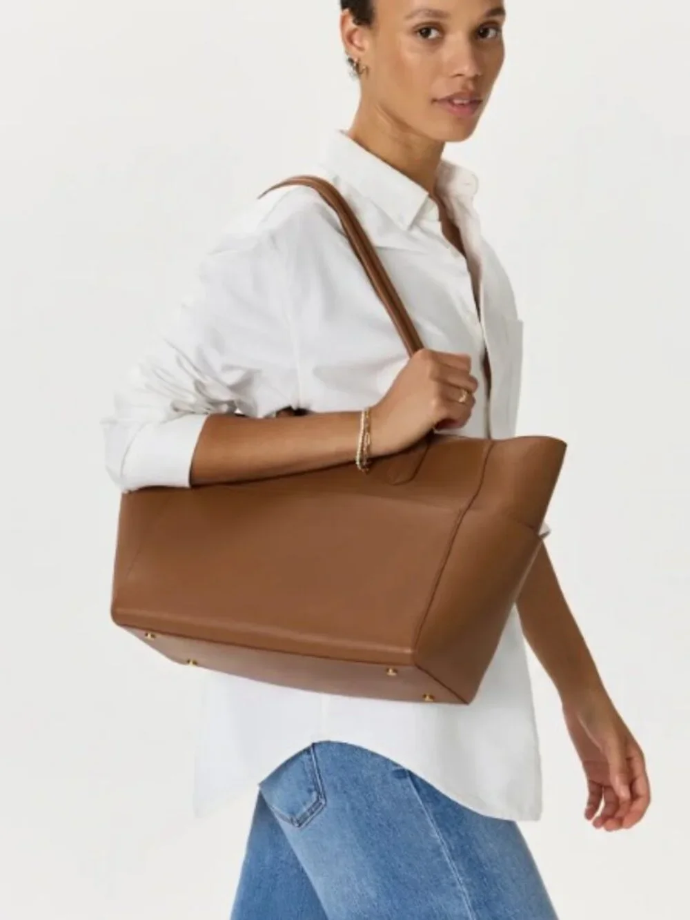 NEW Quince Italian Suede Everyday Tote Green Olive purse womens shopping fashion - Picture 4 of 9